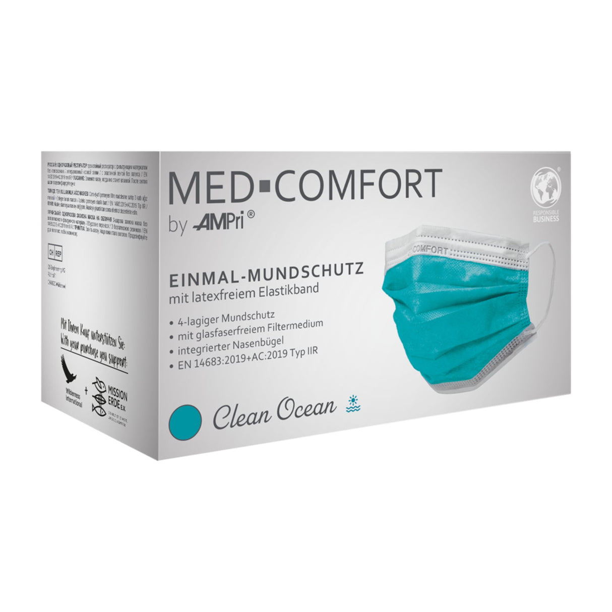 AMPri MED-COMFORT Einmalmundschutz Typ IIR 4-lagig OP-Mundschutz