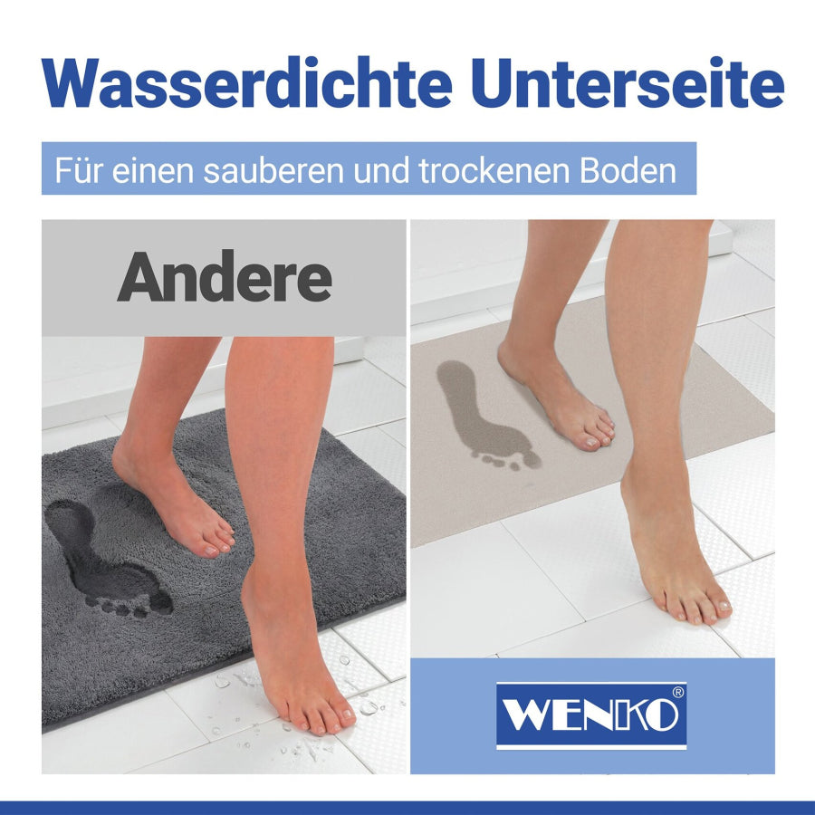 WENKO Schnelltrocknende Badematte ecru