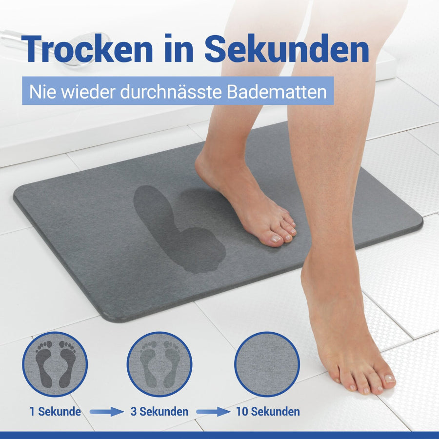 WENKO Diatomit Badematte 80 x 50 cm Simi Grau