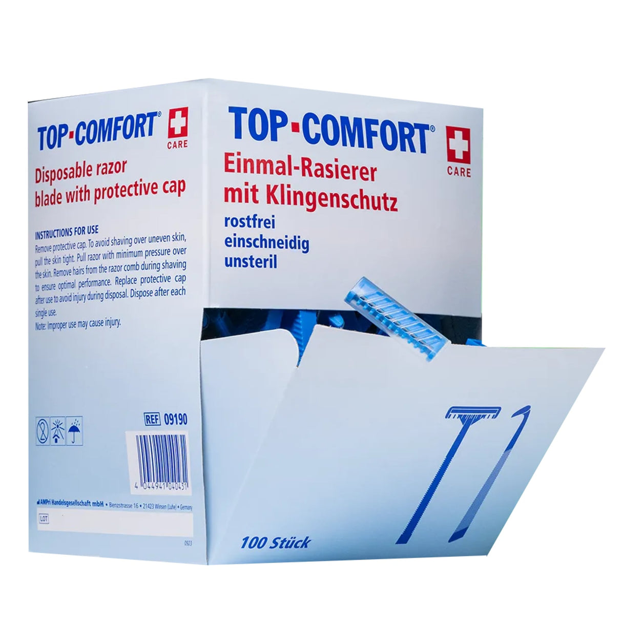 AMPri TOP COMFORT Einmalrasierer einschneidig blau Nassrasur