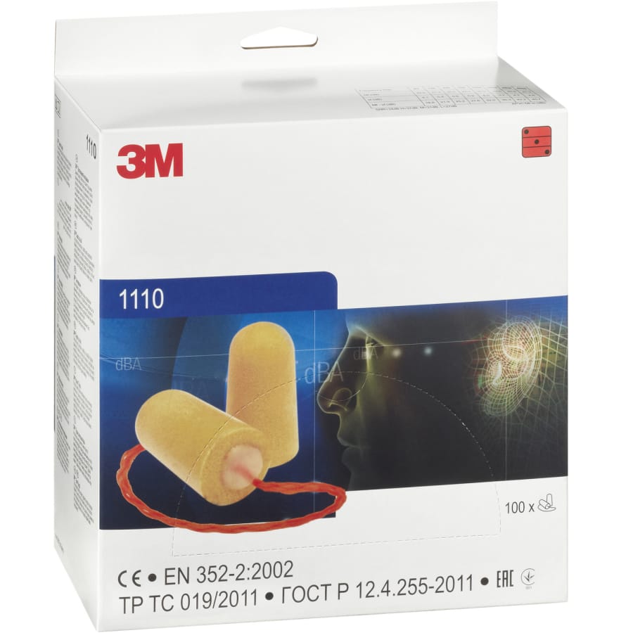3M Serie 1100 Gehörschutzstöpsel 500 Paar, mit Sicherheitsband