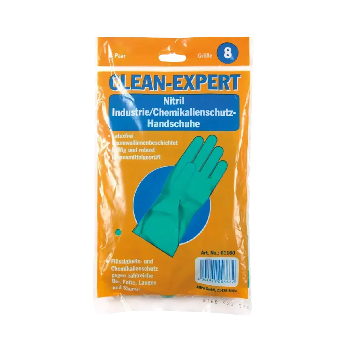 AMPri CLEAN-EXPERT Nitril Chemikalienschutzhandschuhe puderfrei grün