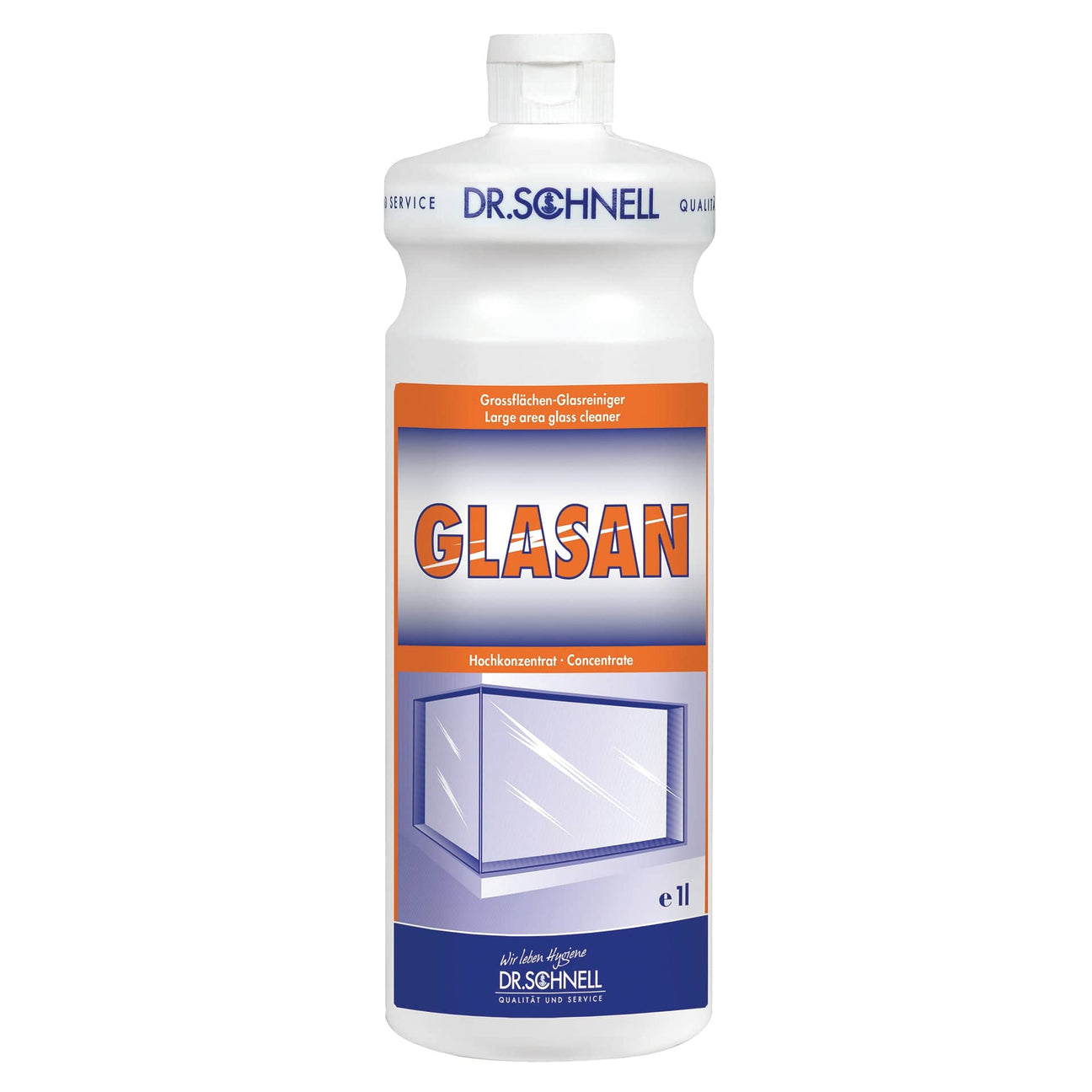 Dr. Schnell Glasan hochwirksamer Glasreiniger für streifenfreie Ergebnisse 1 Liter Flasche