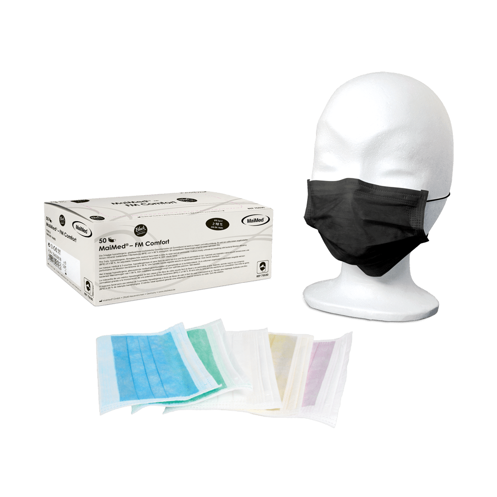MaiMed-FM Comfort medizinischer Mundschutz OP-Maske mit Gummiband