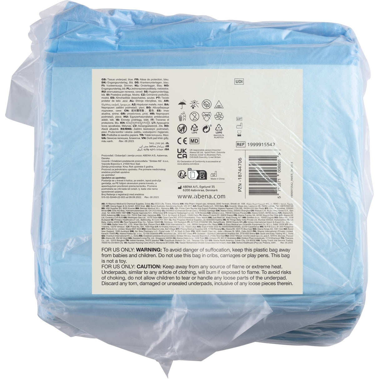 ABENA® Bettschutzunterlage Abri-Cell, 6-lagig, 17g, hellblau