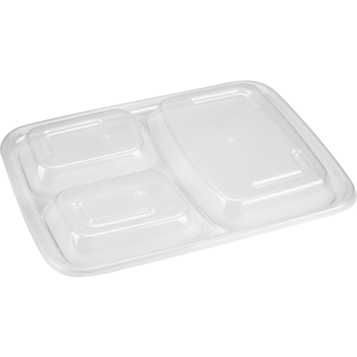 ABENA® Deckel für Take-away-Schale, PP, 3-geteilt, transparent 1 Packung (50 Stück)