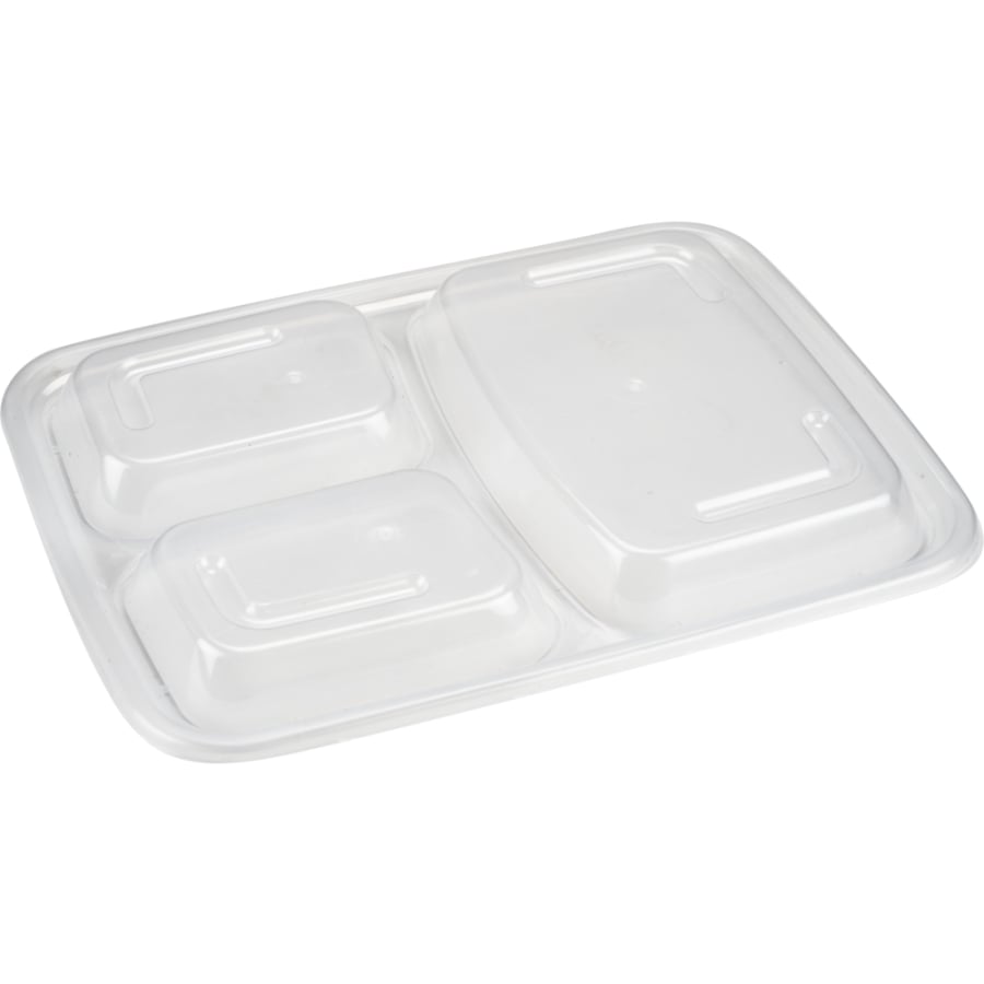 ABENA® Deckel für Take-away-Schale, PP, 3-geteilt, transparent