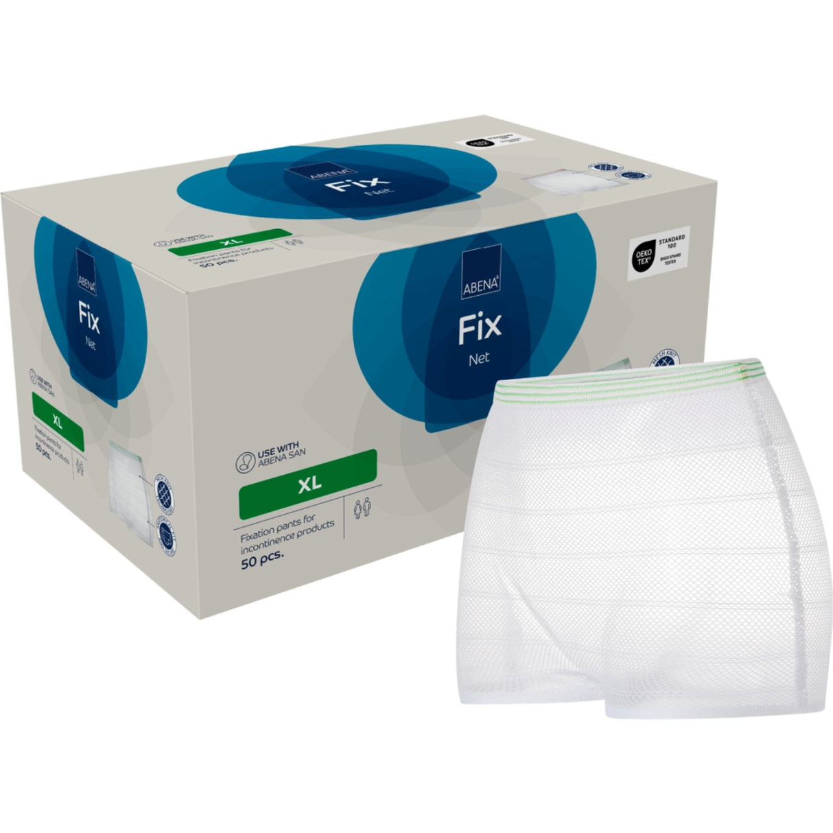 ABENA® Fix Net Fixierhosen, weiß 1 Karton (2 Packungen × 50 Stück), Xl