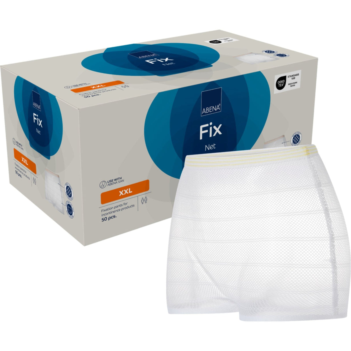 ABENA® Fix Net Fixierhosen, weiß 1 Karton (2 Packungen × 50 Stück), Xxl