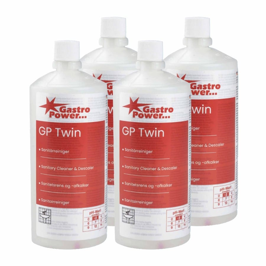 ABENA® GastroPower GP Twin Sanitärreiniger, Kalkentferner 1 Karton (4 Flaschen × 325 ml)