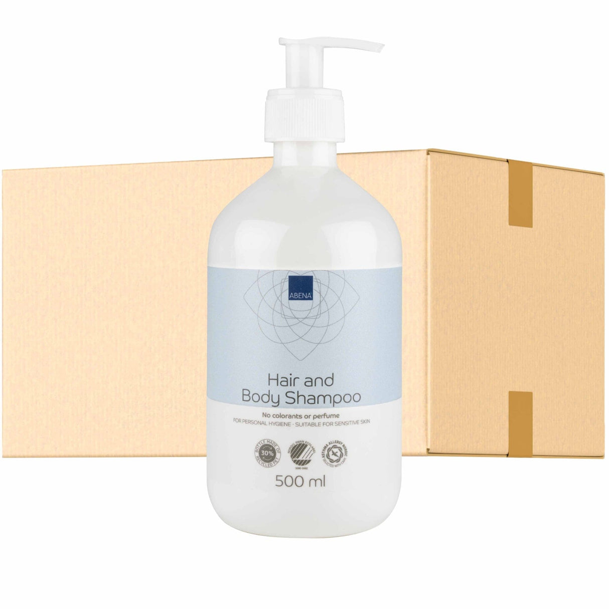 ABENA Haarshampoo, hautfreundlich 1 Karton (12 Flaschen × 500 ml)