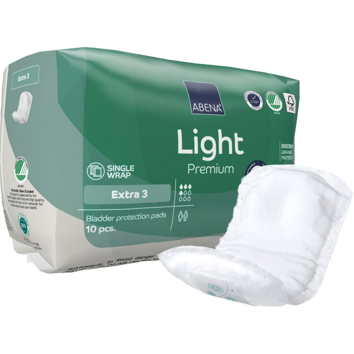 ABENA® Light Premium Inkontinenzeinlagen, Extra 3 1 Karton (20 Packungen × 10 Stück)