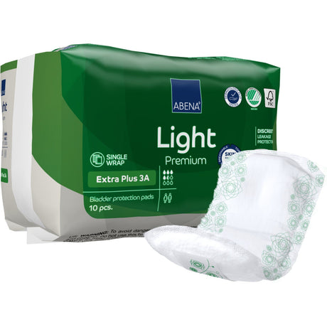 ABENA® Light Premium Inkontinenzeinlagen, Extra Plus 3 A 1 Karton (20 Packungen × 10 Stück)