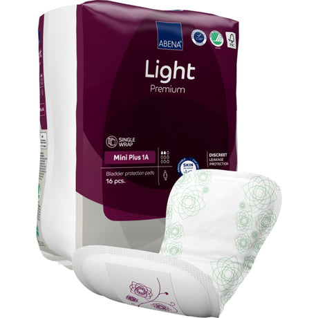 ABENA® Light Premium Inkontinenzeinlagen, Mini Plus 1 A 1 Karton (16 Packungen × 16 Stück)