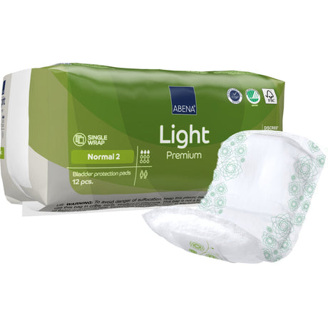 ABENA® Light Premium Inkontinenzeinlagen, Normal 2 1 Karton (12 Packungen × 12 Stück)