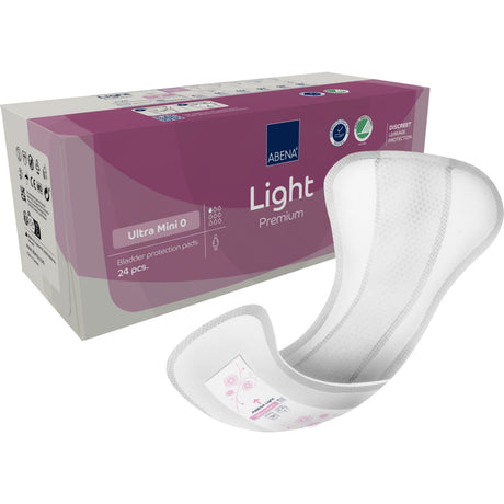 ABENA® Light Premium Inkontinenzeinlagen, Ultra mini 0 1 Karton (12 Packungen × 24 Stück)