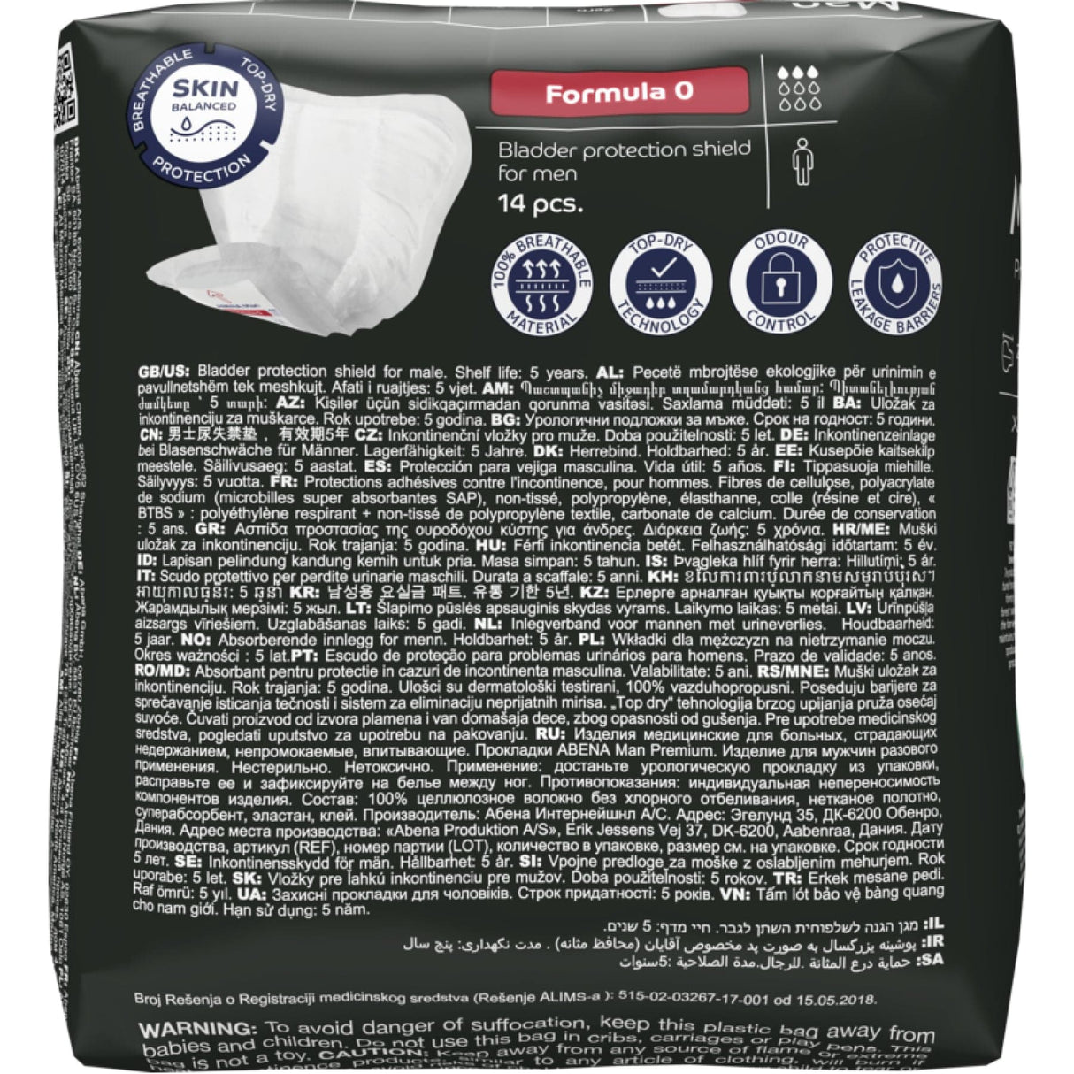 ABENA® Man Premium Formula 0 Inkontinenzhosen, grau