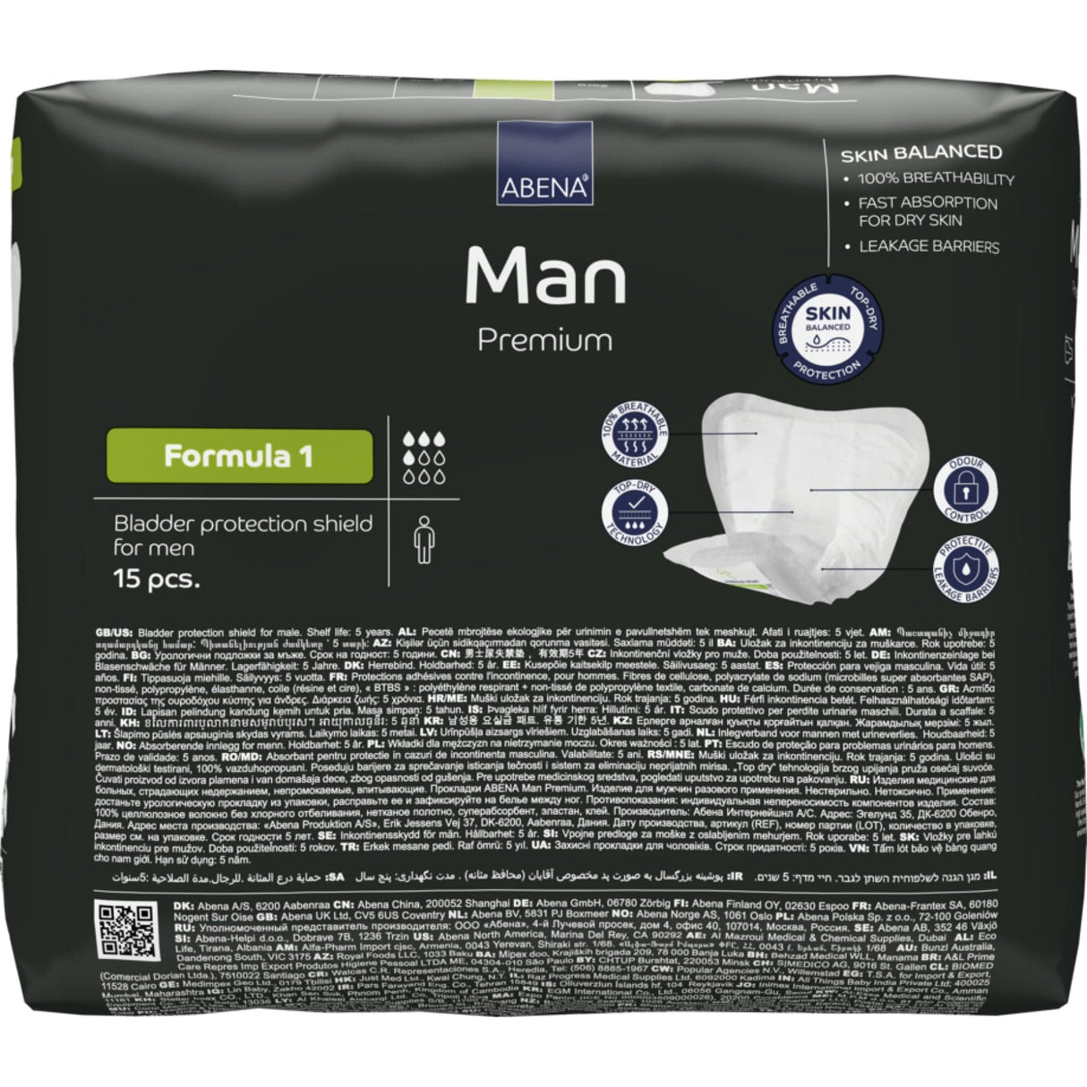 ABENA® Man Premium Formula 1 Inkontinenzeinlagen, grau