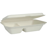 ABENA® Menübox, Bagasse, 2-geteilt, weiß, 25 x 16,2 x 6,3 cm
