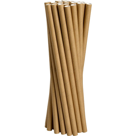 ABENA® Strohhalme Papier Jumbo, Braun, 25 cm, Ø 0,8 cm 1 Packung (100 Stück)