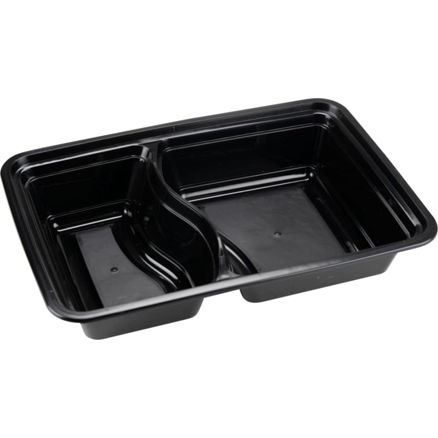 ABENA® Take-away-Schale, PP, 2-geteilt, 300/400 ml, schwarz 1 Karton (8 Packungen × 50 Stück)