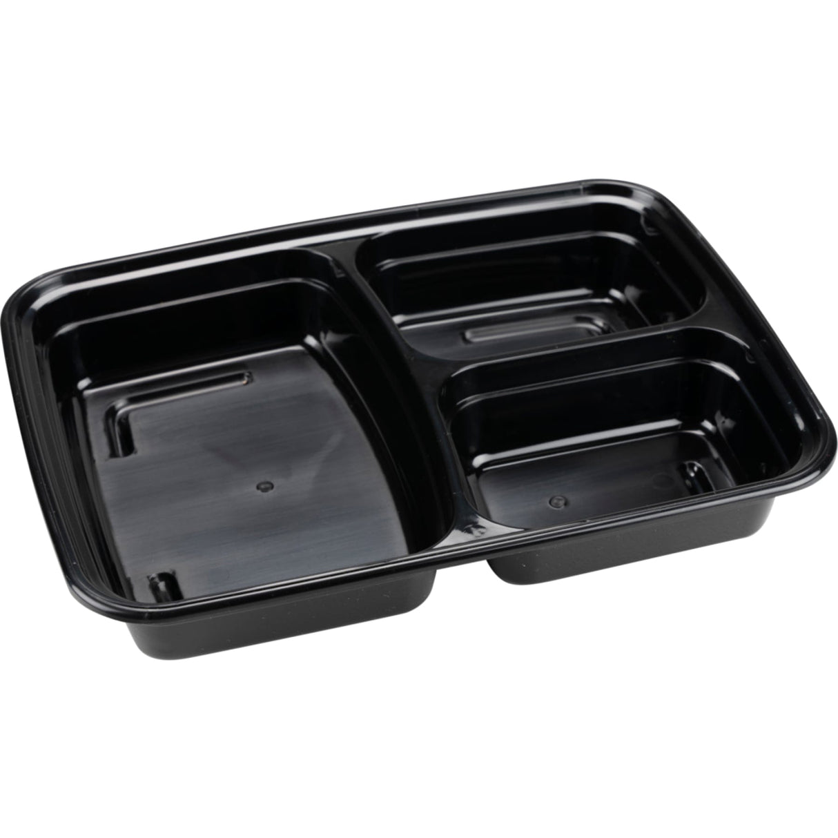 ABENA® Take-away-Schale, PP, 3-geteilt, 140/140/270 ml, schwarz 1 Karton (8 Packungen × 50 Stück)