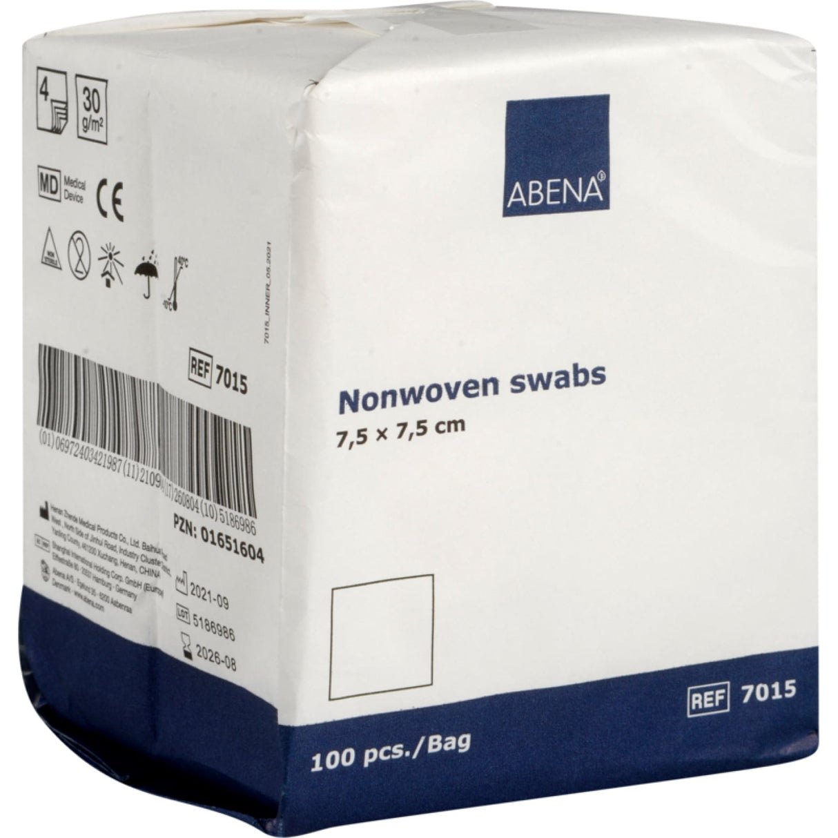 ABENA® Vlieskompresse, unsteril, weiß 1 Packung (100 Stück) · 425400