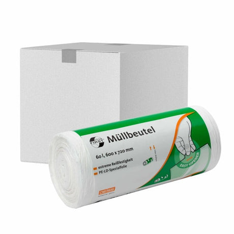 DEISS FIRST PLUS Abfallbeutel 60 Liter, weiss 1 Karton = 20 Rollen á 1000 Beutel