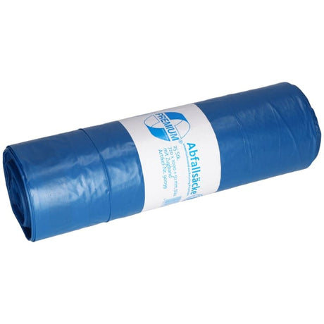 DEISS PREMIUM Abfallsack 120 Liter blau mit Zugband, Typ 80 10 Rollen = 25 Stück á 250 Stück