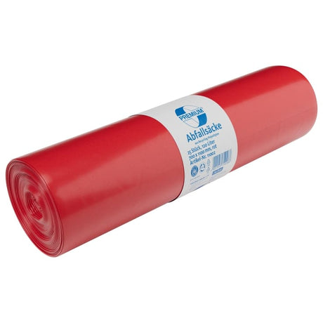 DEISS PREMIUM Abfallsack 120 Liter rot, ca. 1770 g/ Rolle, T100 1 Karton = 10 Rollen á 250 Saecke