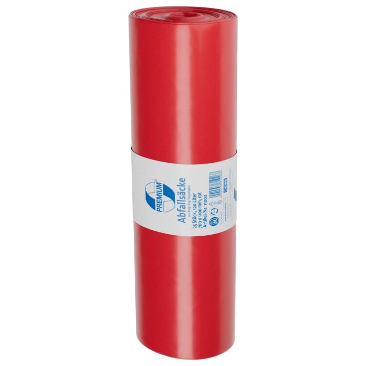 DEISS PREMIUM Abfallsack 120 Liter rot, ca. 1770 g/ Rolle, T100
