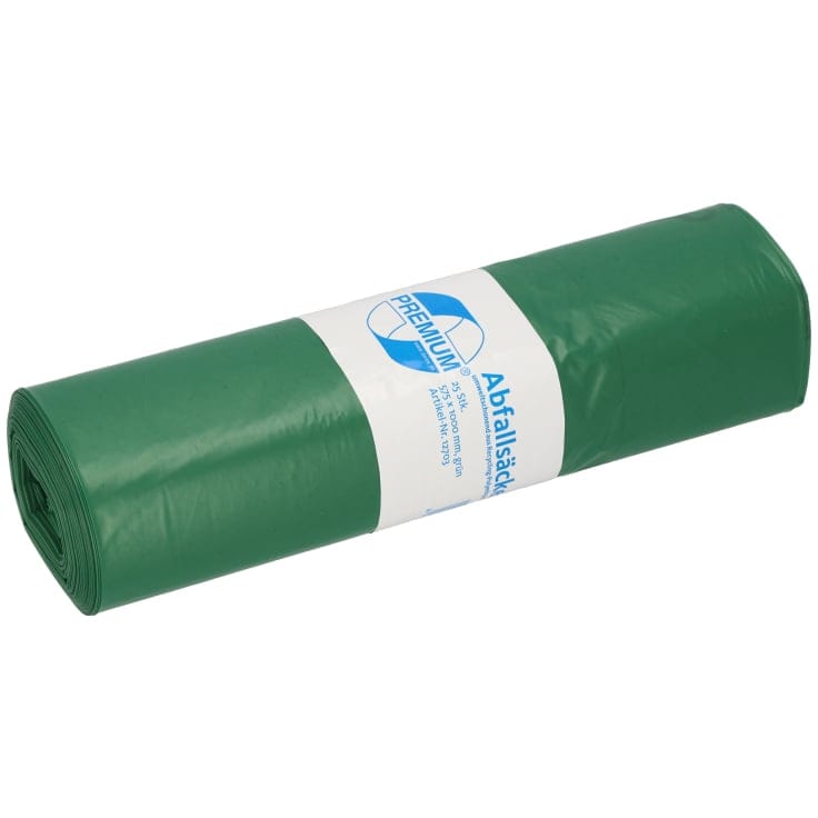 DEISS PREMIUM Abfallsack 70 Liter grün, 1060 g/Rolle, Typ 60 1 Karton = 10 Rollen á 250 Saecke