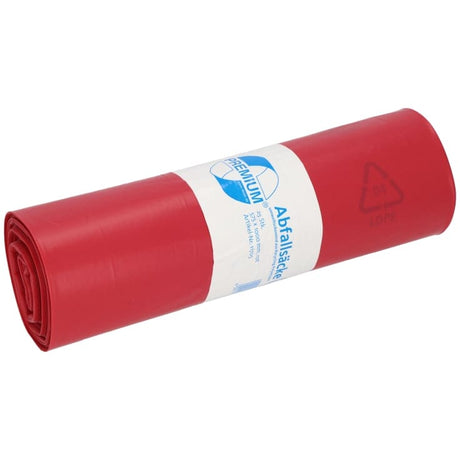 DEISS PREMIUM Abfallsack 70 Liter rot, ca. 1060 g/Rolle, Typ 60 1 Rolle = 25 Saecke