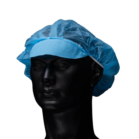 AMPri MED-COMFORT Baretthauben mit Schirm Polypropylen Einmalgebrauch Hygiene 1 Karton = 10 Packungen à 100 Stück, Farbe: Blau