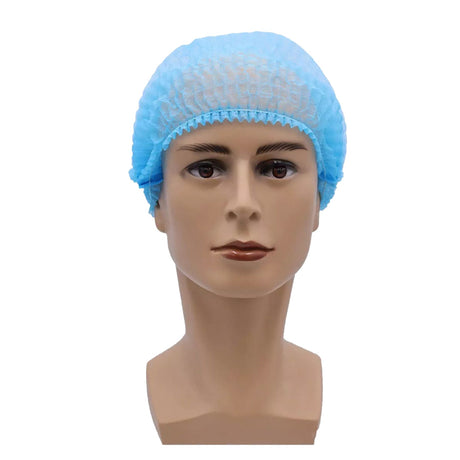 AMPri MED-COMFORT Klipphauben PP Einweg Kopfbedeckung 1 Karton = 10 Packungen à 100 Stück, Farbe: Blau