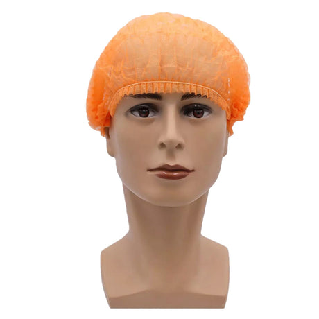 AMPri MED-COMFORT Klipphauben PP Einweg Kopfbedeckung 1 Karton = 10 Packungen à 100 Stück, Farbe: Orange