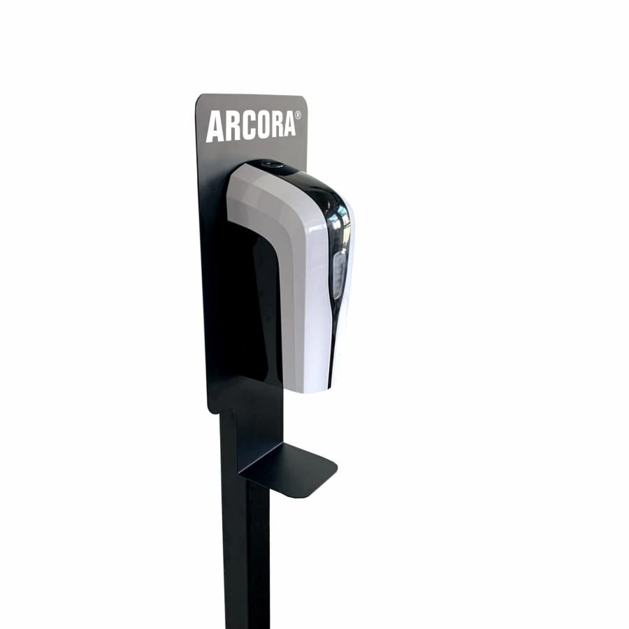 Arcora Aufsteller aus Metall mit Desinfektionsspender