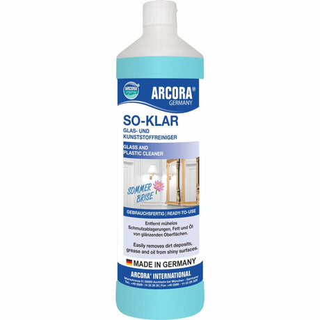 ARCORA SO-KLAR Glas- und Kunststoffreiniger 1 Liter Flasche