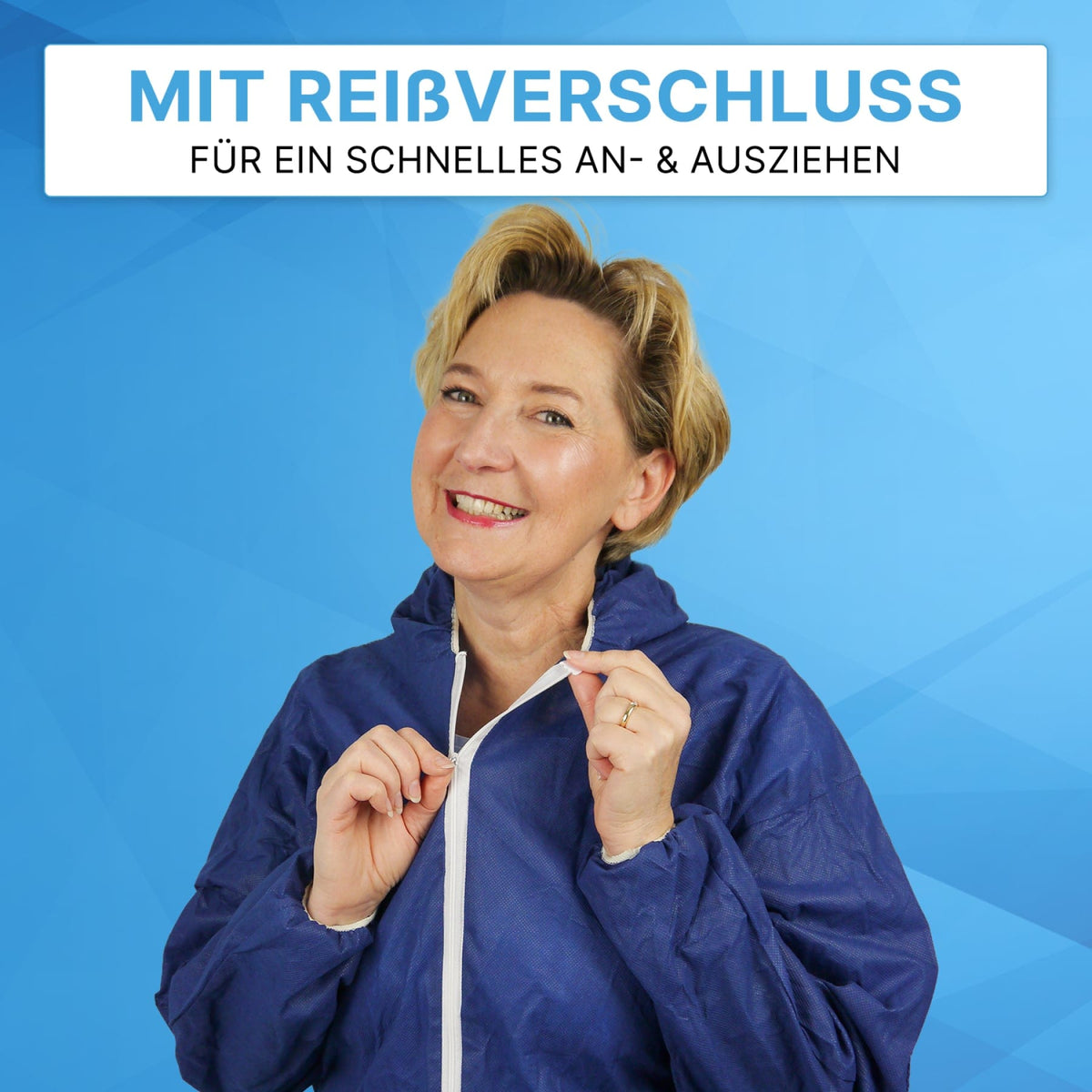 ARNOMED COVER Einwegoverall mit Kapuze, PP, blau
