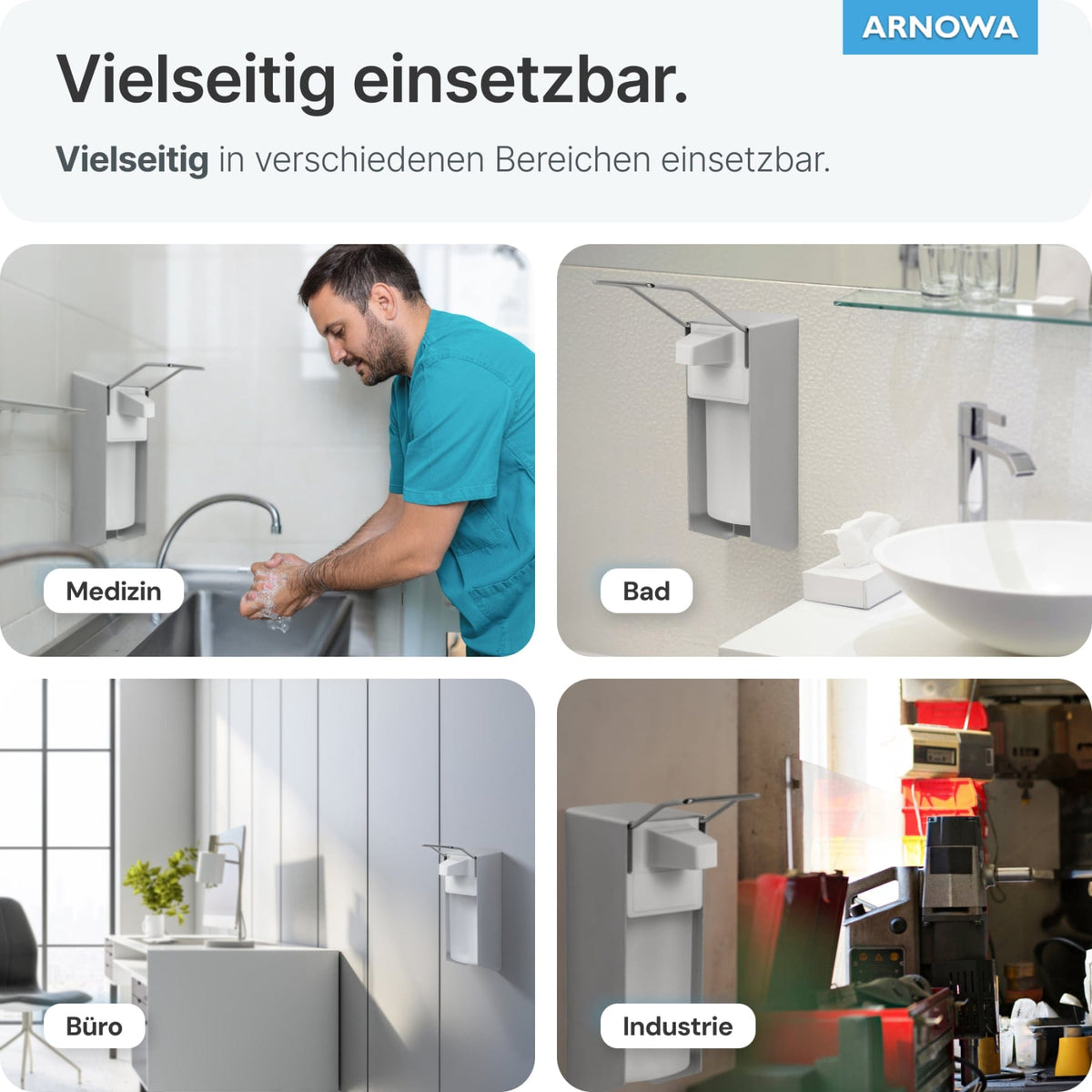 ARNOMED Desinfektionsmittelspender, Aluminium