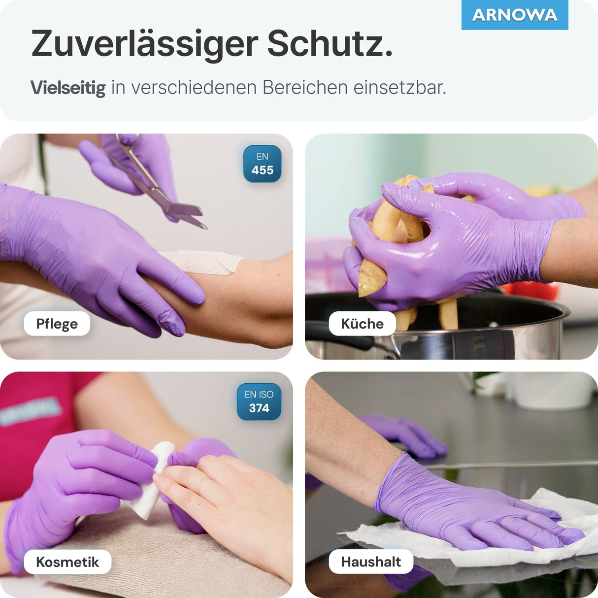 ARNOMED Einweghandschuhe Nitril Lila (Lavender Violet) in Pflege, Küche, Kosmetik und Haushalt.