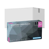 ARNOMED Latex Black Einmalhandschuhe, puderfrei, schwarz 1 Karton (10 Packungen × 100 Stück), Xs