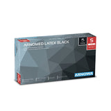 ARNOMED Latex Black Einmalhandschuhe, puderfrei, schwarz 1 Packung (100 Stück), S