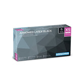 ARNOMED Latex Black Einmalhandschuhe, puderfrei, schwarz 1 Packung (100 Stück), Xs