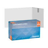 ARNOMED Latex PF Einmalhandschuhe, puderfrei, natur L / Karton (10 Packungen × 100 Stück)