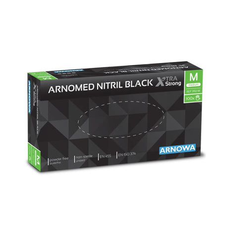 ARNOMED Nitril Black XTRA STRONG Einmalhandschuhe, schwarz M / Packung (100 Stück)