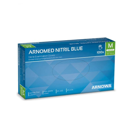 ARNOMED Nitril Blue Einmalhandschuhe, puderfrei, blau M / Packung (100 Stück)