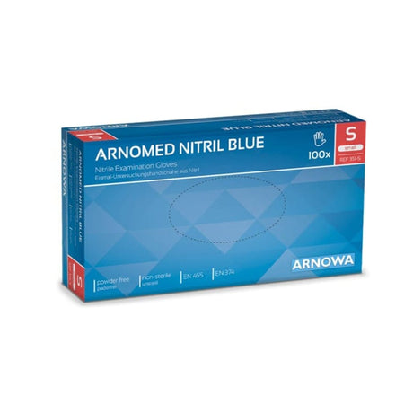 ARNOMED Nitril Blue Einmalhandschuhe, puderfrei, blau S / Packung (100 Stück)