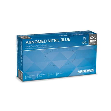 ARNOMED Nitril Blue Einmalhandschuhe, puderfrei, blau XXL / Packung (90 Stück)