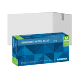 ARNOMED Nitril Blue XTRA LONG Einmalhandschuhe, puderfrei, blau 1 Karton (10 Packungen × 100 Stück), M
